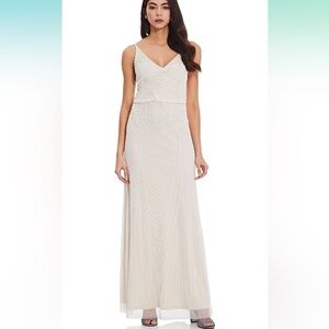 Adrianna Papell Beaded Blouson wedding gown in ivory